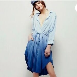 Free People Light Blue and Dark Blue Dress
